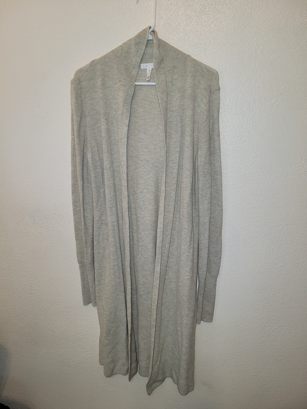 Leith Nordstrom Light Gray Heather Long Sweater Cardigan Medium